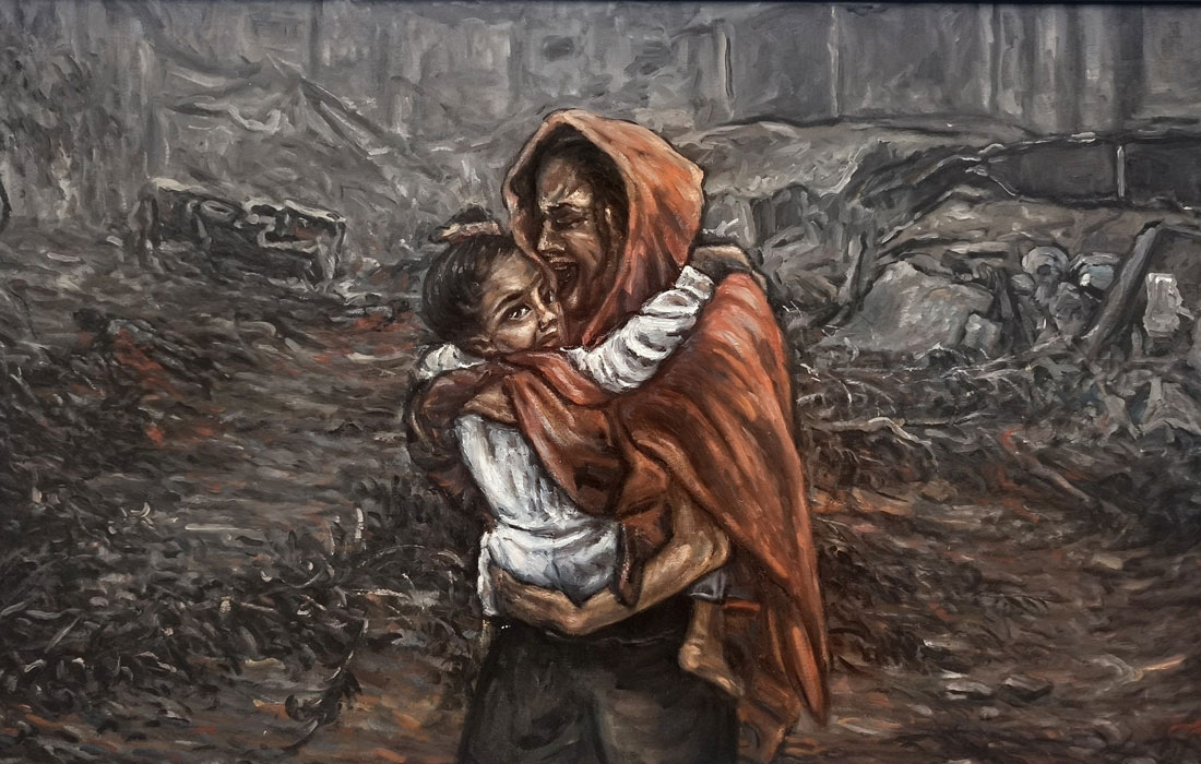 cadro-sufrimento-Gaza-Museo-Lugo