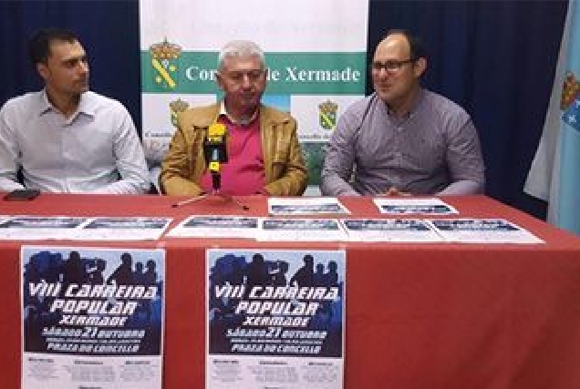 Rivera, García e Guerra presentaron a VIII Carreira Popular de Xermade.