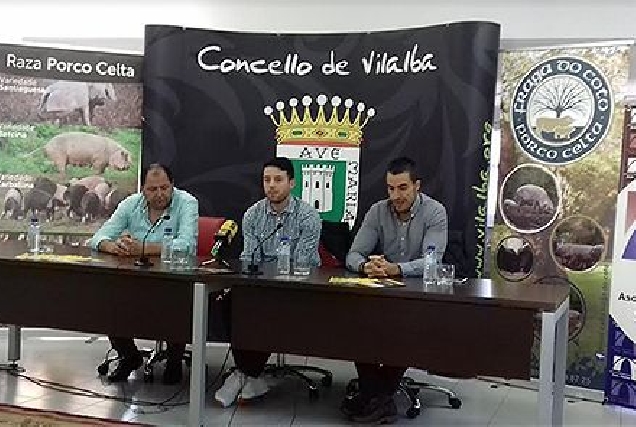 Silvosa, Rodríguez e Rouco presentaban as Xornadas Gastronómicas de Porco Celta en Vilalba.
