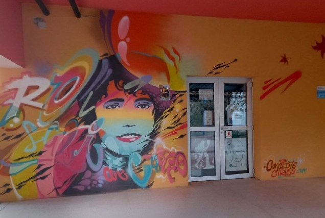 mural rosalia colexio lagostelle guitiriz