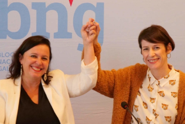 Imaxe de Ana Pontón coa candidata do BNG a Europa, Ana Mirands